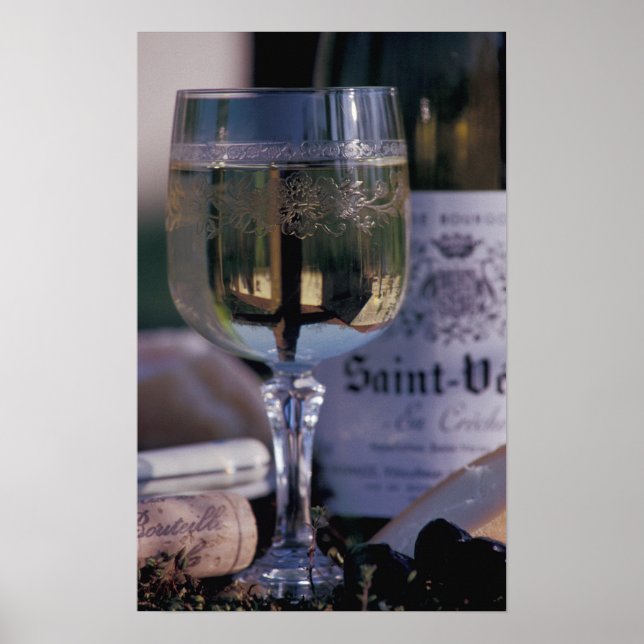 Pôster UE, França, Chablis, Vinho local (Frente)