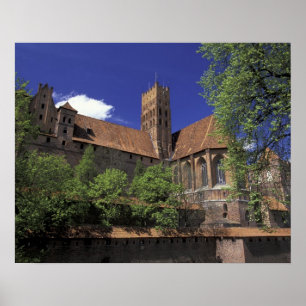 Pôster UE, Polônia, Pomerânia, Malbork. A maior Europa