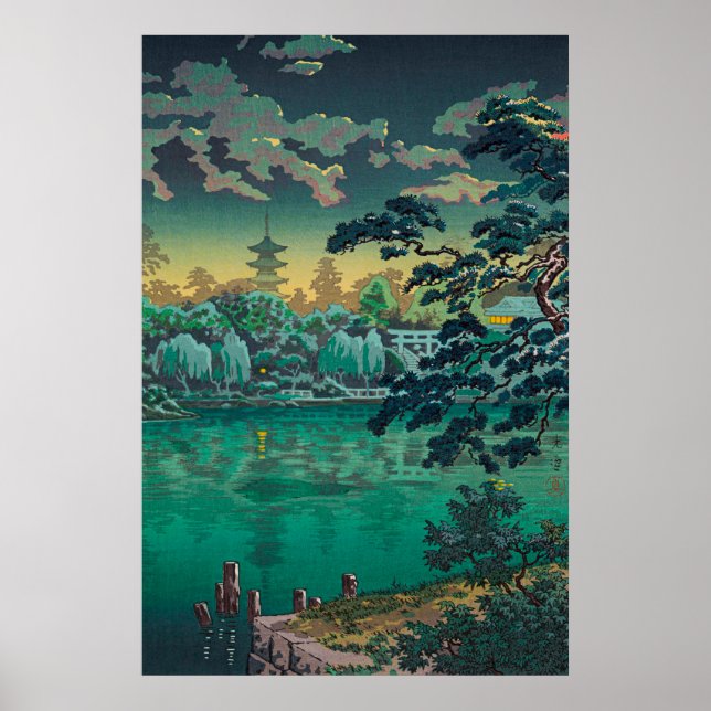 Poster Ueno Shinobazu Pond por Tsuchiya Koitsu (Frente)
