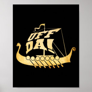Poster Uff Da! Navio de Viking Antigo - Barco Engraçado d