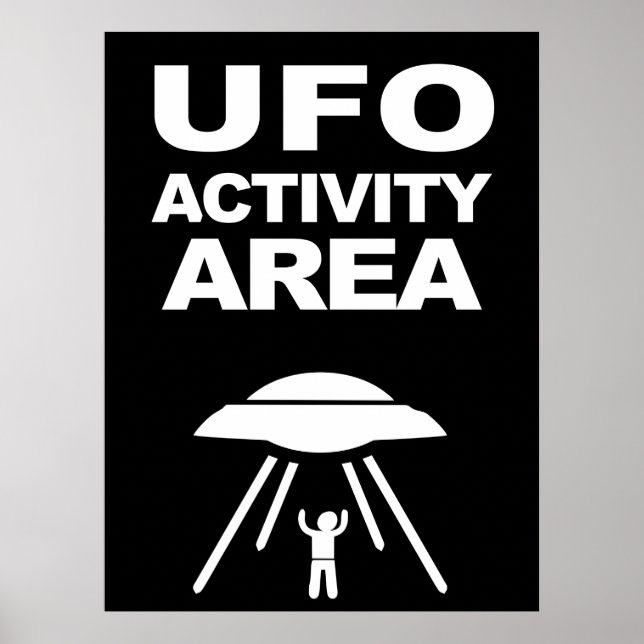Poster UFO activity area, geeky design (Frente)