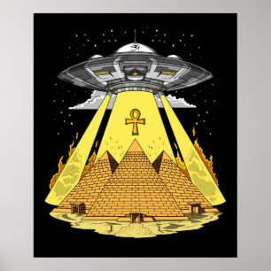 Poster UFO antigo das pirâmides egípcias estrangeiras d