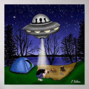 Poster UFO: Arte de Alienígena Extraterrestre de Rapto
