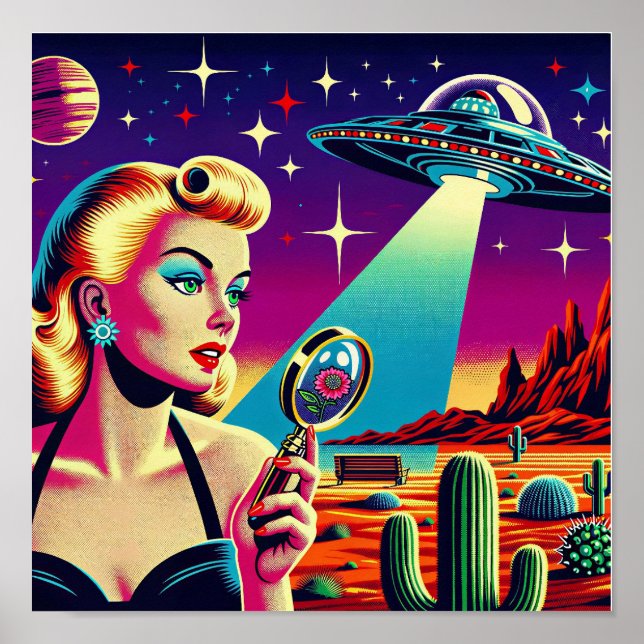 Poster UFO Landing Tote Bag (Frente)