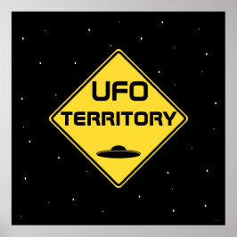 Poster UFO territory Road Sign