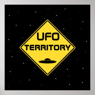 Poster UFO territory Road Sign