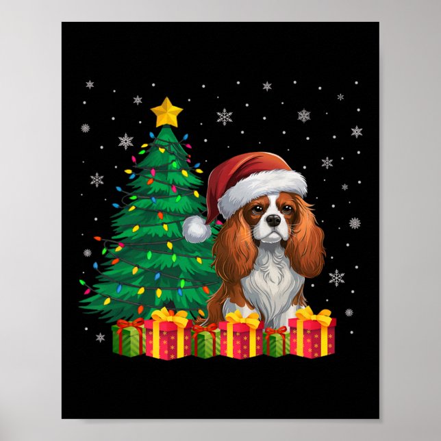 Poster Ugly Cavalier King Charles Spaniel Santa Hat Xmas (Frente)