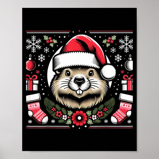 Poster Ugly Christmas Groundhog  (Frente)