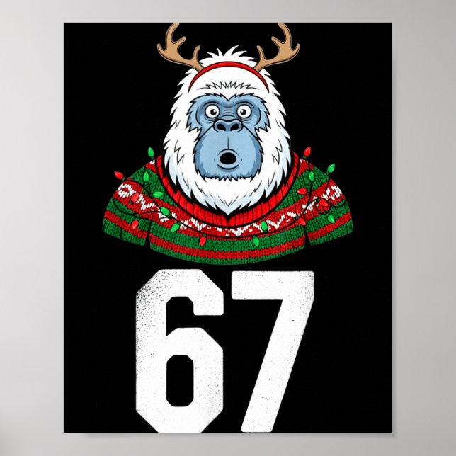 Poster Ugly Christmas Sweater Yeti Gorilla Reindeer 67  (Frente)