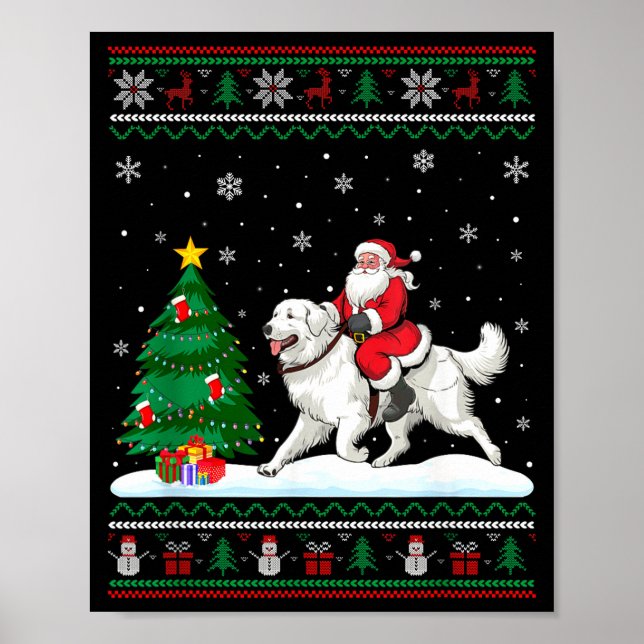 Poster Ugly Christmas Tree Lights Santa Riding Great Pyre (Frente)