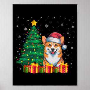 Poster Ugly Corgi Papai Noel Luzes De Natal Cachorro Love