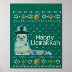Poster Ugly Hanukkah Llama Llamakkah