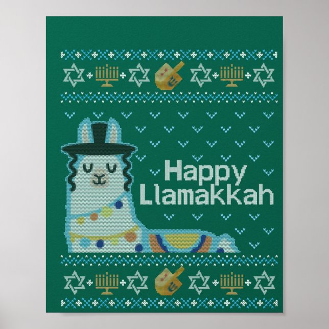 Poster Ugly Hanukkah Llama Llamakkah (Frente)