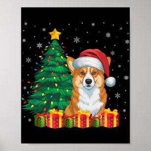Poster Ugly Welsh Corgi Santa Hat, Luzes De Natal
