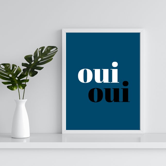 Poster Ui oui Modern Blue Simples banheiro Pos (Criador carregado)