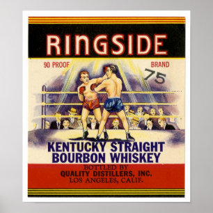 Poster Uísque Bourbon Reto Vintage Ringside Kentucky