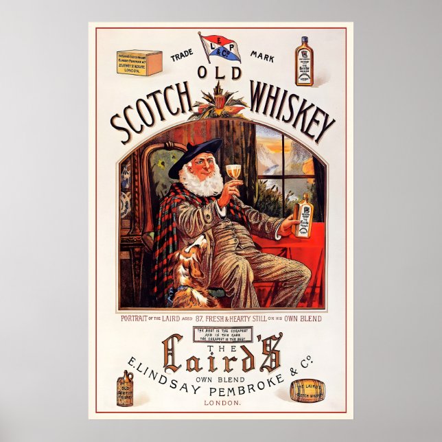 Poster Uísque Escocês Escócia Escocês Celta Edimburgo (Frente)