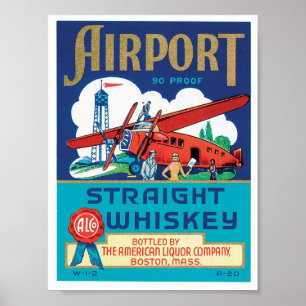 Poster Uísque reto Boston Massachusetts do aeroporto