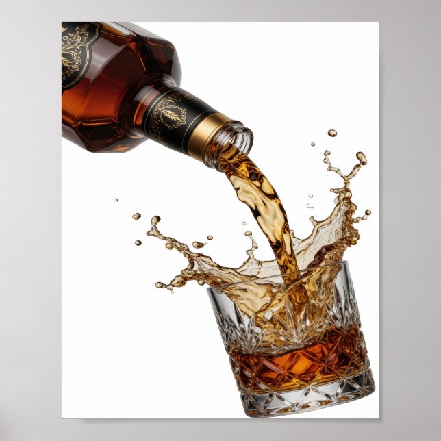 Poster Uísque Silver WHISKY DESPEJANDO NO COPO (Frente)