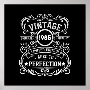 Poster Uísque vintage personalizado com aniversário de 40