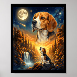 Poster Uivando para a lua meme animal cachorro beagle