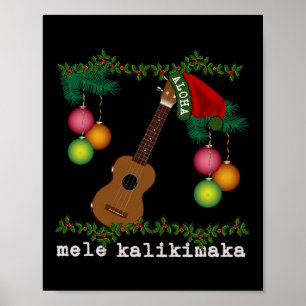 Poster Uke Mele Kalikimaka Ukulele Músicas de Natal Aloha