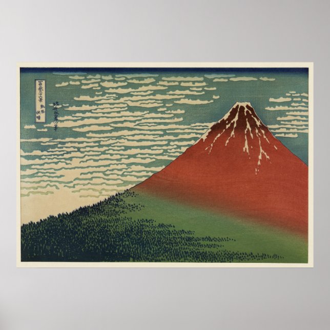 Poster Ukiyo-e Hokusai Fujiyama (Frente)
