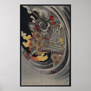 Pôster Ukiyo-e Yokai Ghost japonês por Yoshitoshi