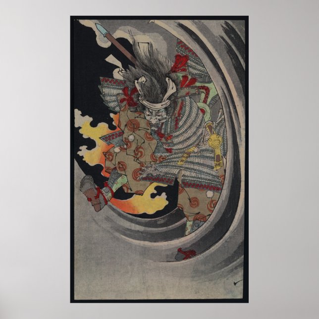 Pôster Ukiyo-e Yokai Ghost japonês por Yoshitoshi (Frente)