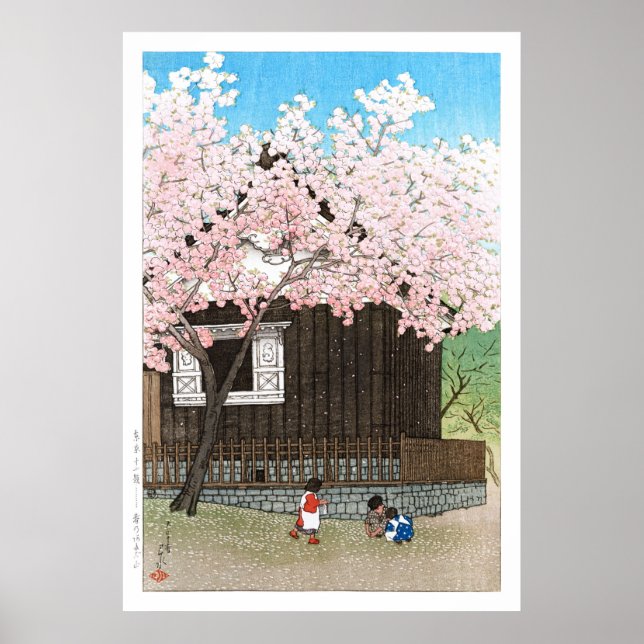 Poster ukiyoe - hasui - C01 - Aagoyama Hill em Primavera  (Frente)