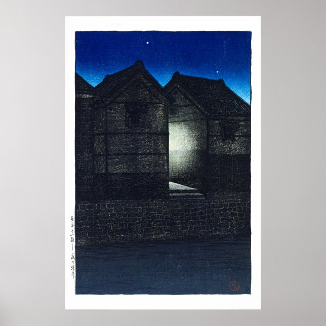 Poster ukiyoe - hasui - C04 - Shinkawa Rive à Noite - (Frente)