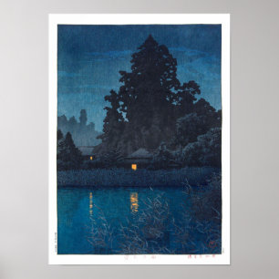Poster ukiyoe - hasui - m03 - Omiya na chuva - 