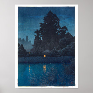 Poster ukiyoe - hasui - m03 - Omiya na chuva -