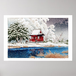 Poster ukiyoe - hasui - m06 - Neve na Entrada do Santuári