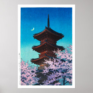 Poster ukiyoe - hasui - m08 - Primavera à noite -