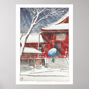 Poster ukiyoe - hasui - m09 - Neve em Ueno Kiyomizudo -
