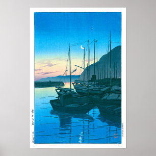 Poster ukiyoe - hasui - Nº 16 de manhã em Beppu -