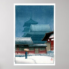 Poster ukiyoe - hasui - Nº 31 Templo Tennoji em Osaka -