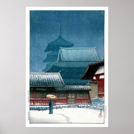 Poster ukiyoe - hasui - nº 31 templo Tennoji em Osaka -