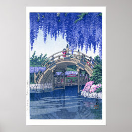 Poster ukiyoe - hasui - Nº 34 Wistéria em Kameido -