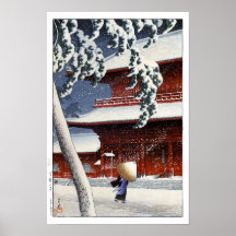 ukiyoe hasui n04 Templo Zōjō-ji em Shiba
