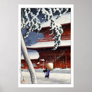 Poster ukiyoe hasui n04 Templo Zōjō-ji em Shiba