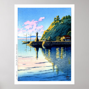 Poster Ukiyoe hasui n11 Manhã em Mihogaseki em Izumo