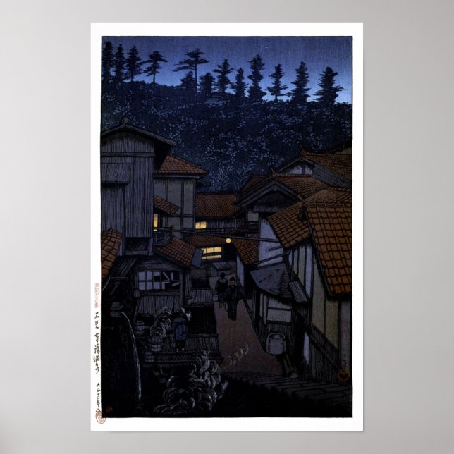 Poster ukiyoe hasui n15 Termas de Arifuku, Iwami (Frente)