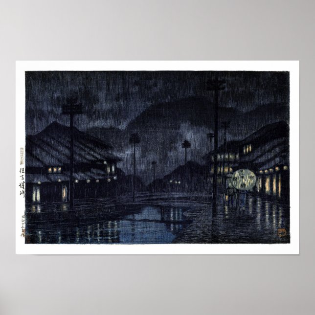 Poster ukiyoe hasui n18 Kinosaki, Tajima (Frente)