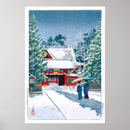 Poster ukiyoe - hasui - N.º 22 postos de segurança na nev