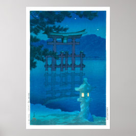 Poster ukiyoe - hasui - No.10 Starry Night (Miyagima) -