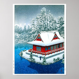 Poster ukiyoe - hasui - No.26 Snow no Parque Inokashira -