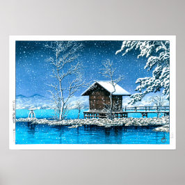 Poster ukiyoe - hasui - No.28 Shrine Kansanomiya em ...