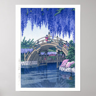 Poster ukiyoe - hasui - No.34 Wisteria em Kameido -